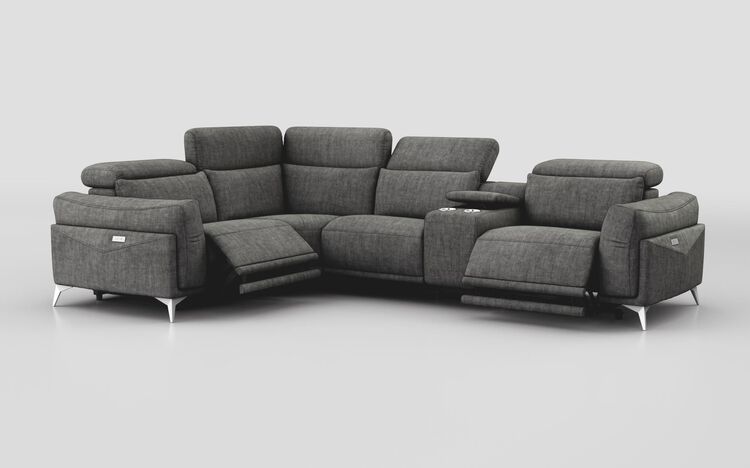 Gattolino 1 Corner 2 Power Recliner Sofa with Manual Head Tilt & Console | Gattolino Sofa Range | ScS