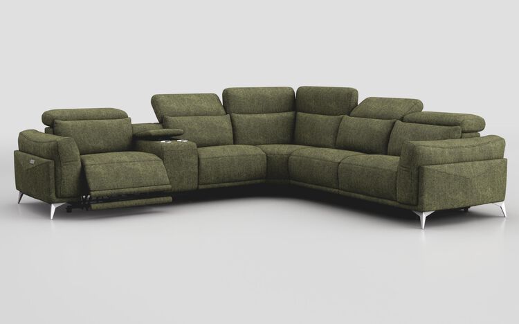 Gattolino 2 Corner 1 Power Recliner Sofa with Manual Head Tilt & Console | Gattolino Sofa Range | ScS