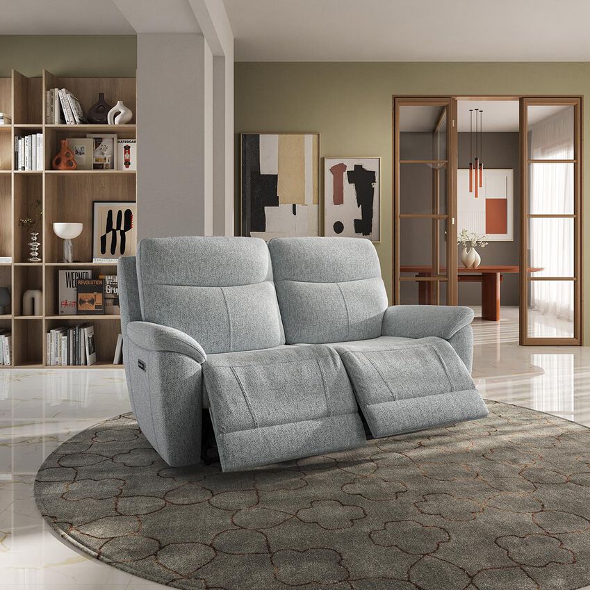 Eldwick 3 Seater Power Recliner Sofa Console Head Tilt & Lumbar