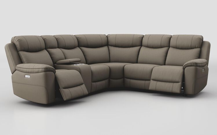 Tiglio 2 Corner 2 Power Recliner Sofa with Left Hand Facing Console | Tiglio Sofa Range | ScS