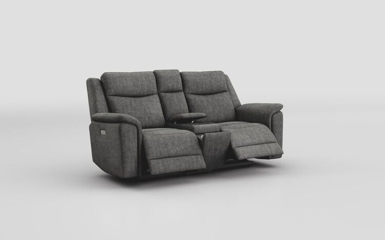 Savio 2 Seater Power Recliner Sofa with Power Media Console & Black Charging Pad | Savio Sofa Range | ScS