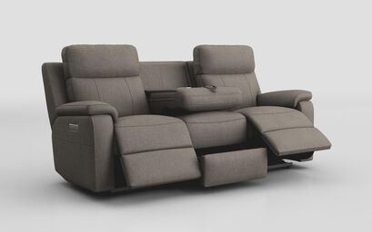 Calboli 3 Seater Power Recliner Sofa with Power Head Tilt, Lumbar, Drawer & Table | Calboli Sofa Range | ScS