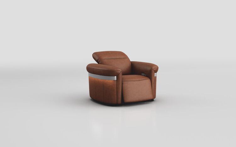 Voltana Power Recliner Chair with Manual Head Tilt, LED Lights & Silver Trim | Voltana Sofa Range | ScS