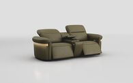 Voltana 3 Seater Power Recliner Sofa with Manual Head Tilt, LED Lights & Gold Trim | Voltana Sofa Range | ScS