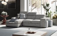 Melizzano 2 Corner 2 Sofa with Sliding Footrest, Left Hand Facing Chaise with Pockets & Ottoman | Melizzano Sofa Range | ScS