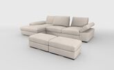 Savazza 4 Seater Sofa with Left Hand Facing Lounger & Two Ottoman Footstools