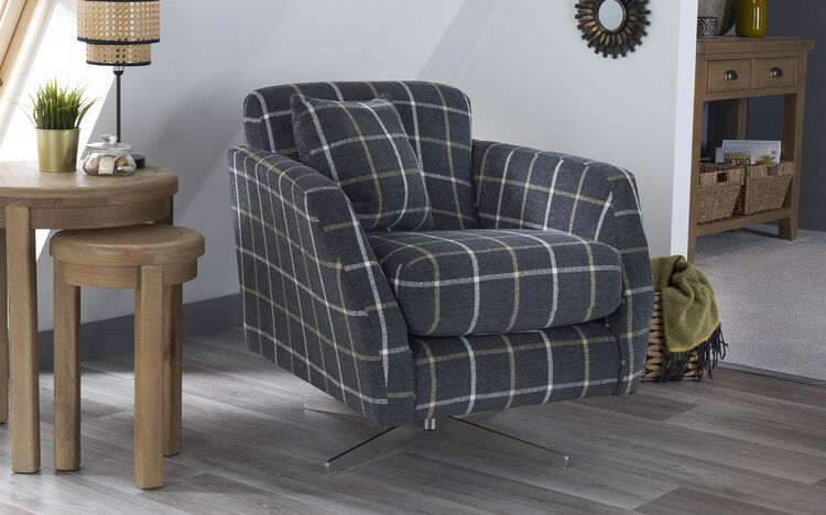 Theo Fabric Pattern Swivel Chair | Theo Sofa Range | ScS