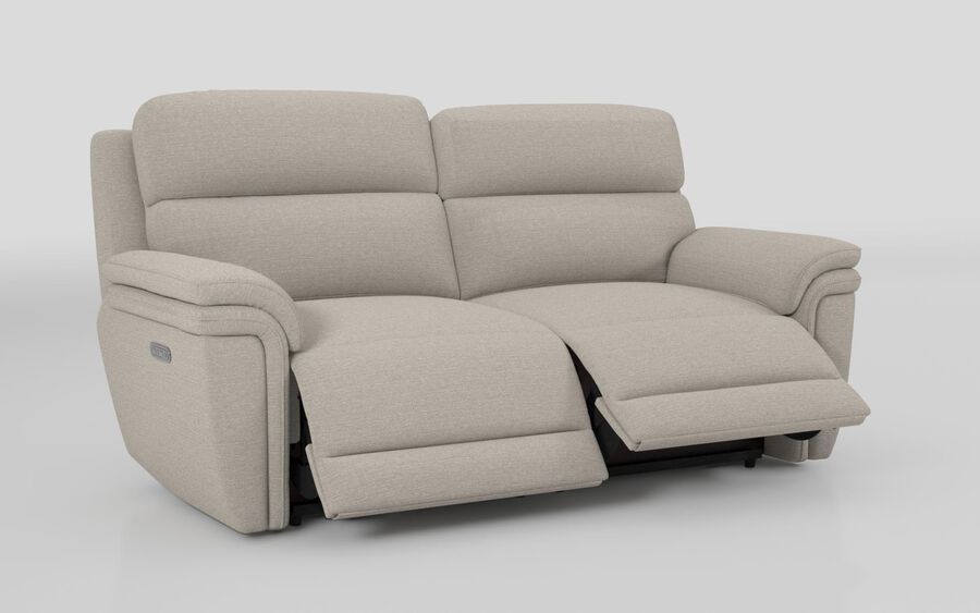 Brown Fabric Maer 3 Seater Power Sofa with Power Head Tilt & Lumbar