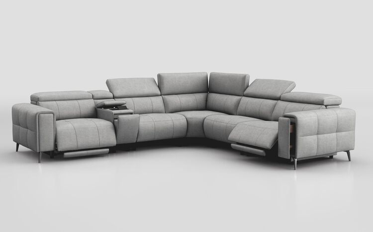Casetti 2 Corner 2 Power Recliner Sofa Left Hand Facing Console with Power Head Tilt & Storage Arm | Casetti Sofa Range | ScS
