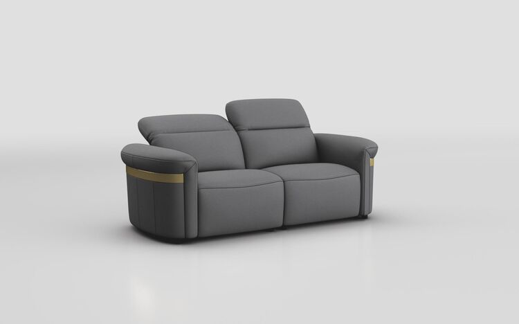 Voltana 3 Seater Sofa with Manual Head Tilt & Gold Trim | Voltana Sofa Range | ScS