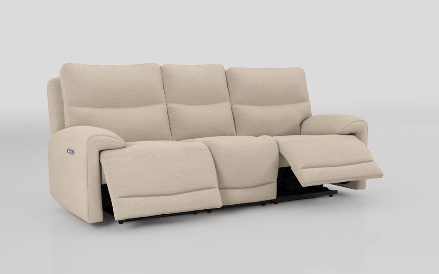 Brown Fabric Caldbeck 3 Seater Power Recliner Sofa with Power Head Tilt