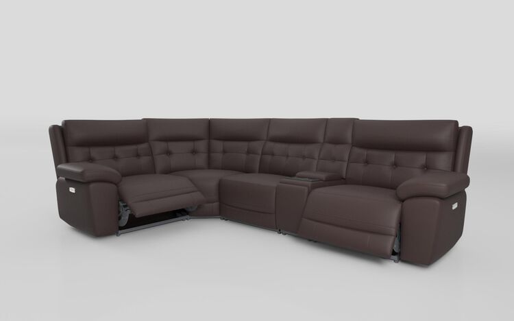 Belford 1 Corner 3 Power Recliner with Silver Media Console | Smart Tech Sofas | ScS