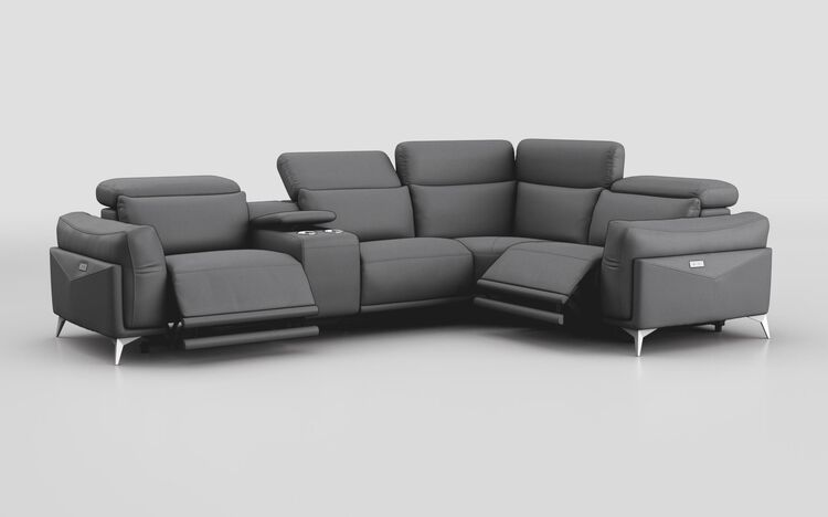 Gattolino 2 Corner 1 Power Recliner Sofa with Manual Head Tilt & Console | Gattolino Sofa Range | ScS