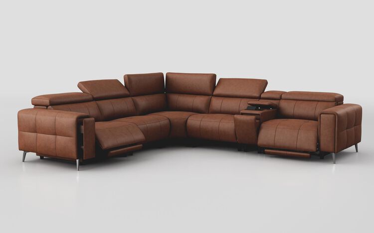 Casetti 2 Corner 2 Power Recliner Sofa Right Hand Facing Console with Power Head Tilt & Storage Arm | Casetti Sofa Range | ScS
