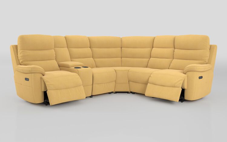 Ossett 2 Corner 2 Power Sofa with Left Hand Facing Console & Head Tilt | Ossett Sofa Range | ScS