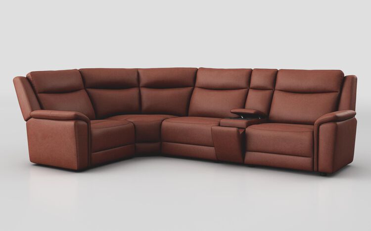 Savio 1 Corner 3 Sofa with Media Console & Black Charging Pad | Savio Sofa Range | ScS