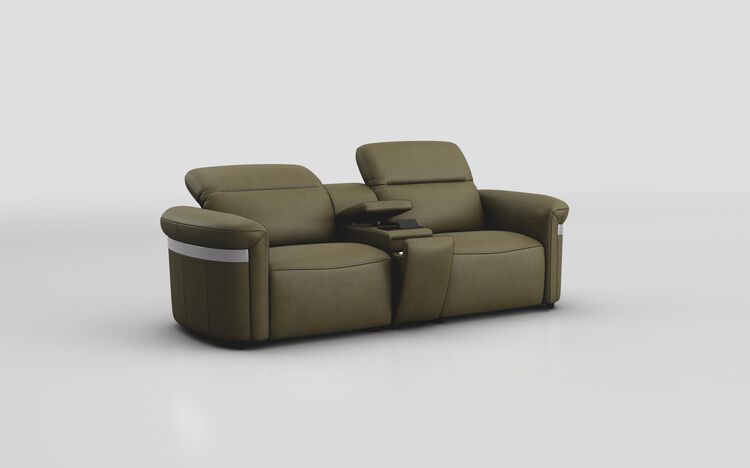 Voltana 3 Seater Sofa with Console, Manual Head Tilt & Silver Trim | Voltana Sofa Range | ScS