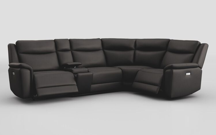 Savio 3 Corner 1 Power Recliner Sofa with Media Console & Silver Charging Pad | Savio Sofa Range | ScS