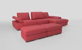 Savazza 4 Seater Sofa with Adjustable Back Rest Right Hand Facing Lounger & Two Ottoman Footstools