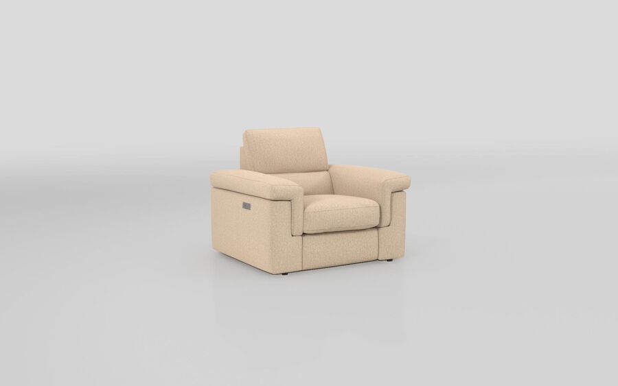 1 Brown Fabric Crociale Power Recliner Chair
