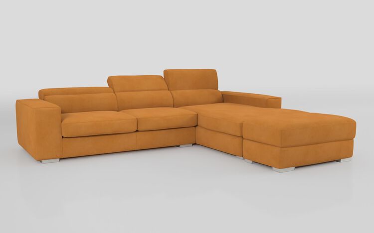 Frigento 4 Seater Sofa with Right Hand Facing Lounger and Ottoman | Frigento Sofa Range | ScS