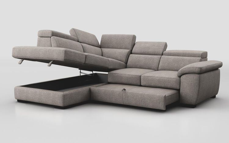 Norbello 2 Corner 3 with Sofa Bed and Left Hand Facing Chaise with Storage | Norbello Sofa Range | ScS