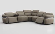 Voltana 2 Corner 2 Power Recliner with Left Facing Console, Manual Head Tilt, LEDs & Silver Trim | Voltana Sofa Range | ScS