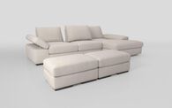 Savazza 4 Seater Sofa with Adjustable Back Rest Right Hand Facing Lounger & Two Ottoman Footstools | Savazza Sofa Range | ScS