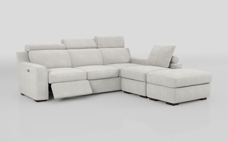 Crostolo 3 Corner 1 Left Hand Facing Power Recliner and Right Hand Facing Chaise Sofa with Ottoman | Crostolo Sofa Range | ScS