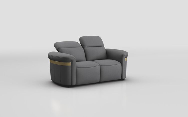 Voltana 2 Seater Sofa with Manual Head Tilt & Gold Trim | Voltana Sofa Range | ScS