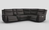 Savio 3 Corner 1 Power Recliner Sofa with Media Console & Black Charging Pad