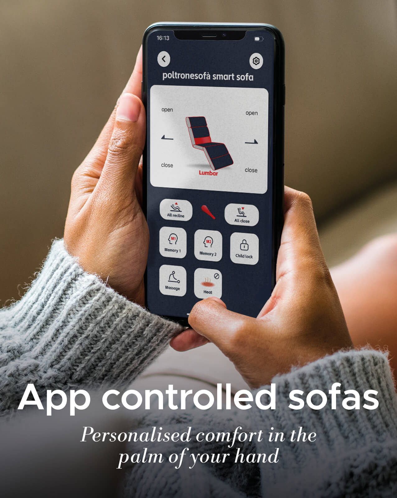 App controlled sofas