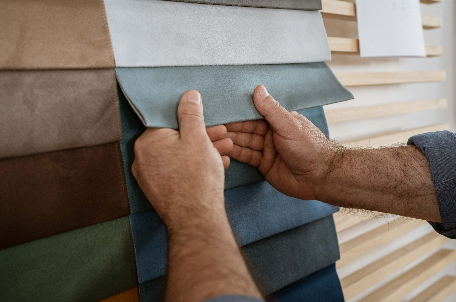 Sofa fabric swatches