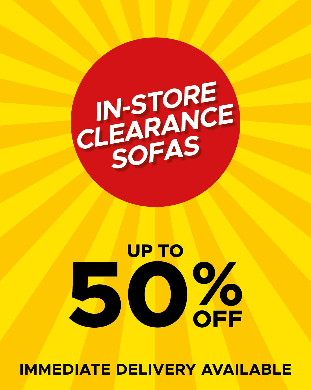 Up to 50% off clearance sofas