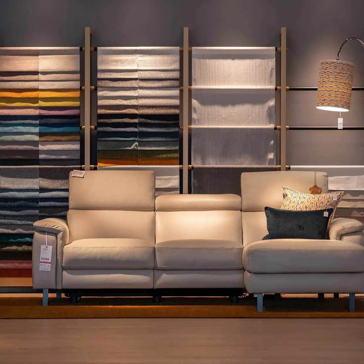 Sofa & fabrics in a new look showroom